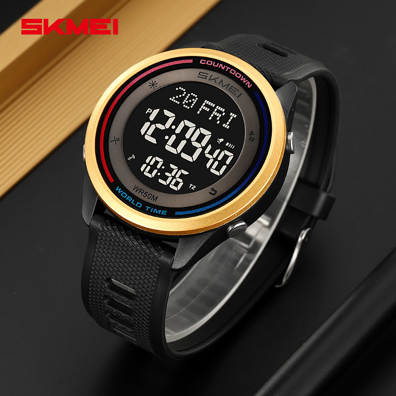 Outdoor Sports List - SKMEI แฟชั่นทหารนาฬิกาข้อมือดิจิตอลสําหรับผู้ชายผู้หญิงกันน้ํากลางแจ้งนาฬิกาเวลาโลกนาฬิกากีฬานาฬิกา Reloj Hombre
