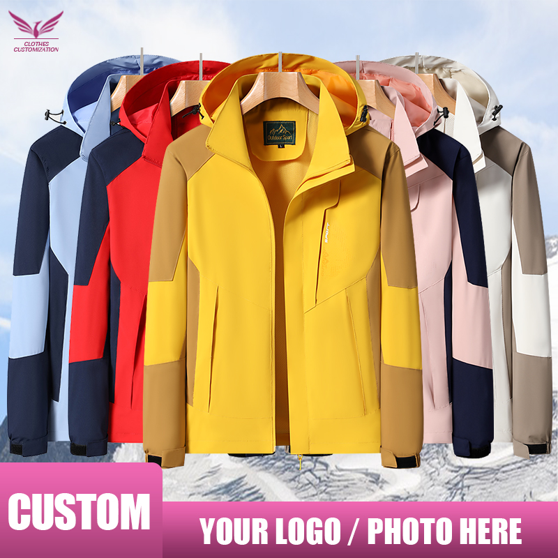 Outdoor Sport Jacket Women'S - กันน้ำการปรับแต่งบุคลิกภาพผู้หญิงกีฬา Hoodie ผู้ชายขายส่งกลางแจ้งกันน้ำ DIY Photo โลโก้ที่กำหนดเอง