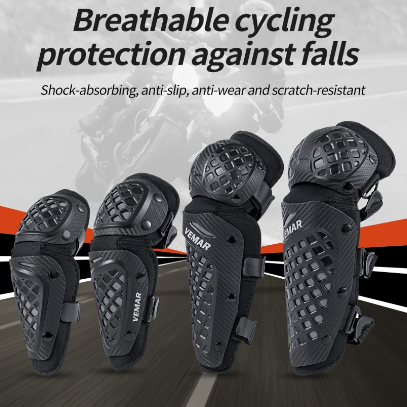 Mtb Elbow Pad - ชุดสนับเข่าและข้อศอก VEMAR สำหรับผู้ใหญ่แบบ unisex 4 ชิ้น