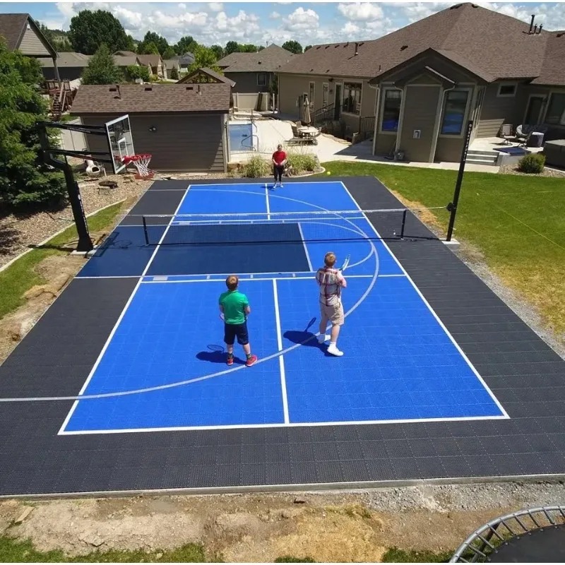 Outdoor Sport Floor Tiles - แผ่นปูพื้นศาล PP พิคเกิลบอลแบบพกพาแผ่นพลาสติกบาสเก็ตบอลแผ่นปูพื้นสำหรับสปอร์ตคลับ