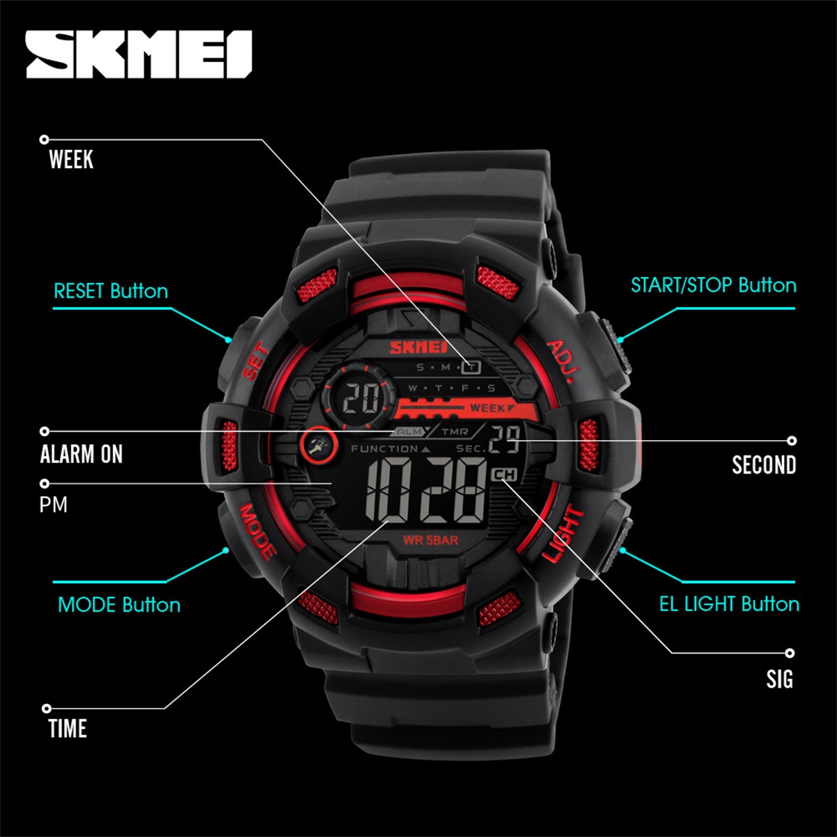 SKMEI กีฬากลางแจ้งโครโน ดิจิตอ - Outdoor Sports List บทวิจารณ์และราคา