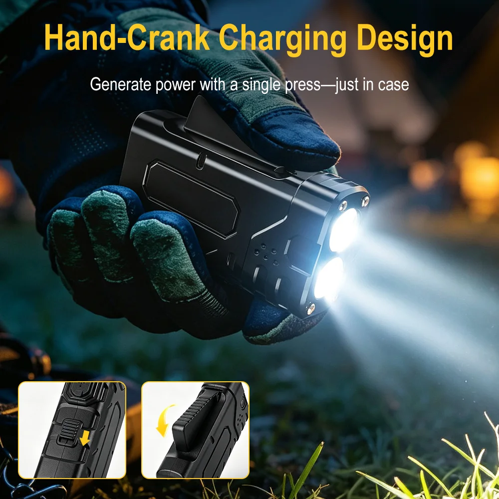BORUIiT ไฟฉาย LED แบบหมุนมือ E - Outdoor Sport Activity บทวิจารณ์และราคา
